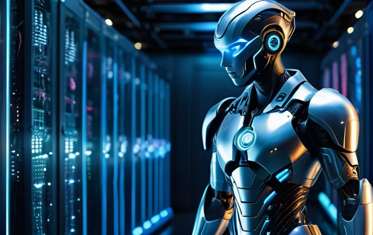 소프트웨어 공급망 보안을 위한 AI 활용 사례 - **Prompt:** A majestic, ethereal AI entity, subtly glowing with integrated circuits and flowing data...
