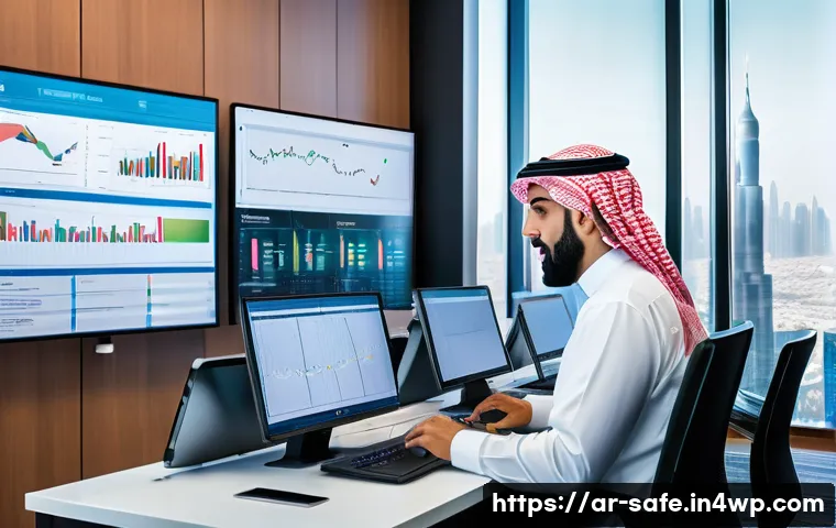 소프트웨어 공급망 보안 정책의 수립 절차 - A professional Middle Eastern corporate office scene showing a diverse team of Arabic-speaking suppl...
