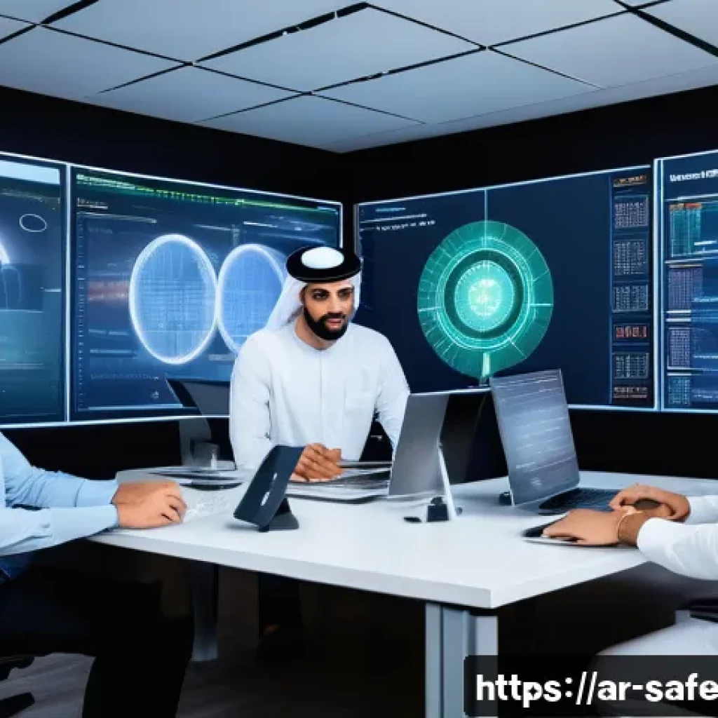 소프트웨어 공급망 보안 관련 최신 연구 동향 - A detailed, modern software development workspace showcasing a diverse team of Arab software enginee...