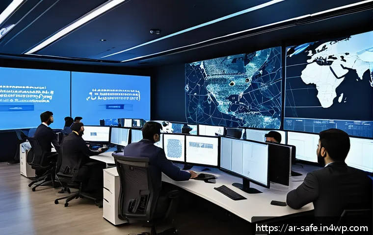 소프트웨어 공급망 보안을 위한 사이버 위협 인텔리전스 - A high-tech cybersecurity operations center with Arab professionals monitoring advanced threat detec...