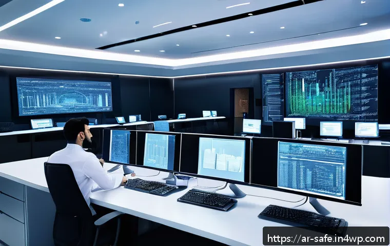 사이버 보안 프레임워크와 소프트웨어 공급망 보안 - A detailed digital illustration of a modern cybersecurity operations center in a Middle Eastern corp...