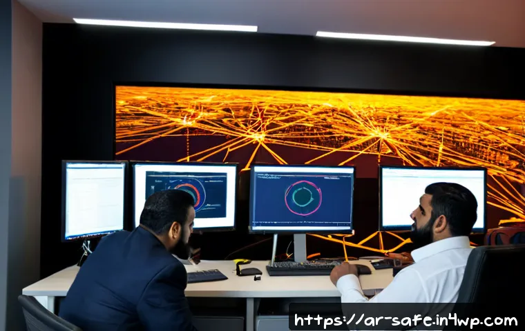 소프트웨어 공급망 보안 사고 대응 체계 구축하기 - Photorealistic cybersecurity incident response room in a modern Middle Eastern technology office, Ar...