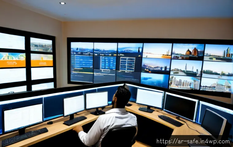 소프트웨어 공급망 보안의 사회적 책임 - Photorealistic modern cybersecurity operations room in a Gulf Arab city, diverse Arab software engin...