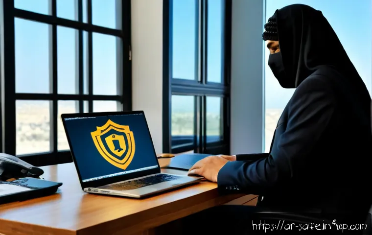 소프트웨어 공급망 보안과 데이터 보호 법률 - Photorealistic cybersecurity compliance workspace in a modern Gulf-region legal office, Arab cyberse...